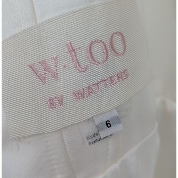 Wtoo by Watters Lourdes Wedding Gown Size 6 Minimalist Square Neck Bridal NWT - Picture 6 of 6